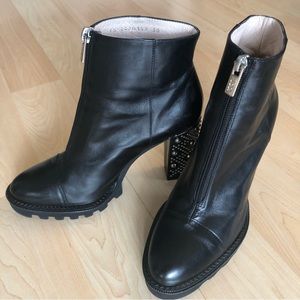 Lodi Black Leather Boots Made in Spain Size 38 NWOT